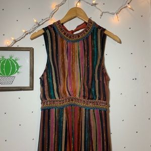 anthropologie | blank metallic colorful maxi dress